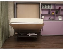 Трансформацияподъемной шкаф-кровати со столом 